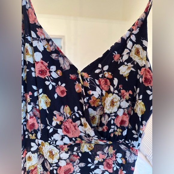 Blue and pink floral maxi dress with slit from Lulus. - Picture 2 of 5